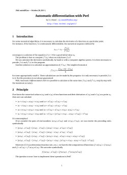 Automatic differentiation with Perl