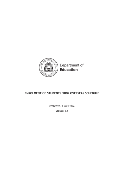 enrolment of students from overseas schedule
