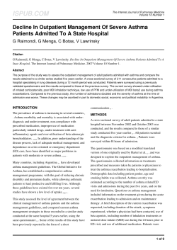 Decline In Outpatient Management Of Severe Asthma Patients