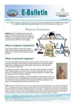 Hygiene Awareness - CEDARS - Jebel Ali International Hospital
