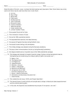 1960`s Decade of Turmoil Exam Name