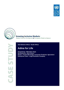 Adina for Life - Growing Inclusive Markets