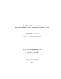 The Culture of Criticism: Adolf Behne and the