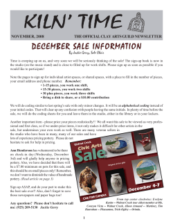 DECEMBER SALE INFORMATION