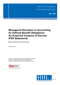 Managerial Discretion in Accounting for Defined Benefit Obligations