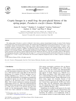 Cryptic lineages in a small frog: the post