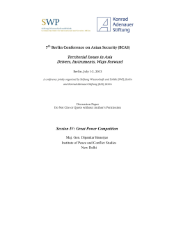Great Power Rivalry and Territorial Issues in Asia