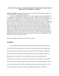 ANALYSIS OF RAINFALL AND ITS INFLOW INTO THREE MILE
