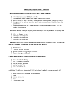 Emergency Preparedness Quiz