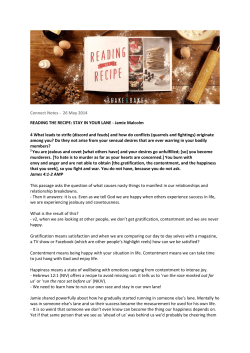 Connect Notes - 26 May 2014 READING THE RECIPE