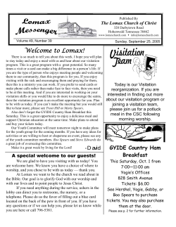 September 25 2005 - Lomax Church of Christ