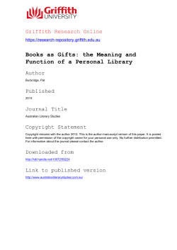 Books as Gifts: the Meaning and Function of a Personal Library