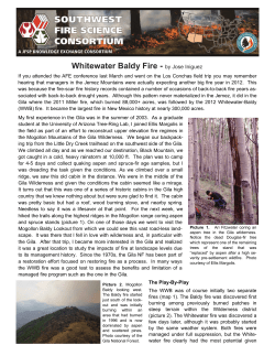 Fire Write-up - Southwest Fire Science Consortium