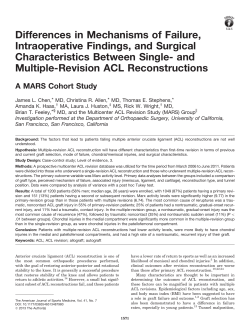 Differences in Mechanisms of Failure, Intraoperative Findings, and