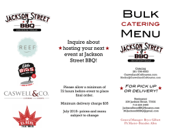 Bulk Menu - Jackson Street BBQ