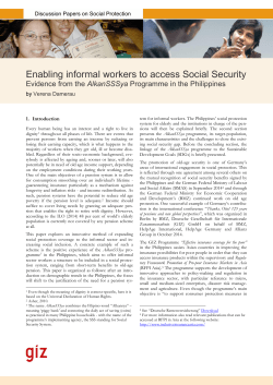 Enabling informal workers to access Social Security