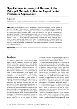 Speckle Interferometry: A Review of the Principal Methods in Use for