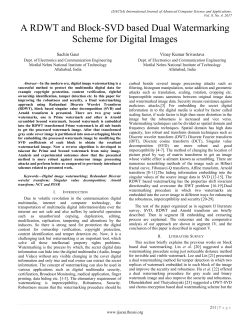 Paper 30: A RDWT and Block-SVD based Dual Watermarking