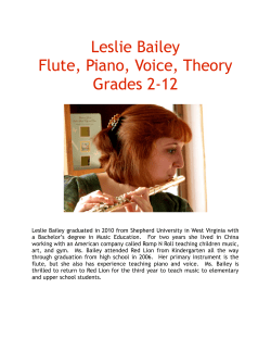 Leslie Bailey Flute, Piano, Voice, Theory Grades 2-12