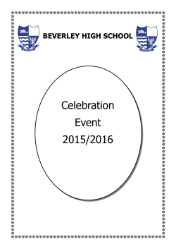 Celebration Assembly Booklet 2016