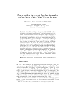 Characterizing Large-scale Routing Anomalies: A Case