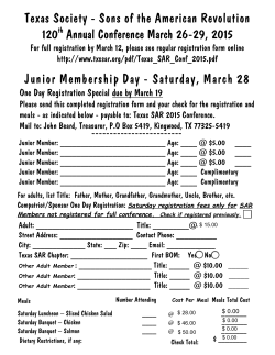Texas Society - Sons of the American Revolution 120 Annual
