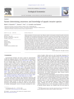 Factors determining awareness and knowledge of aquatic invasive