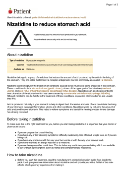Nizatidine to reduce stomach acid