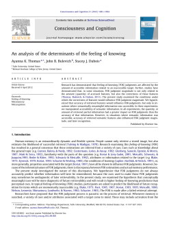 An analysis of the determinants of the feeling of