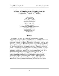 A Model Hypothesizing the Effect of Leadership Style on the