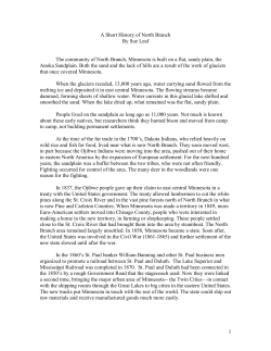 A Short History of North Branch - North Branch Area Chamber of