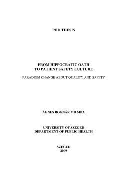 phd thesis from hippocratic oath to patient safety culture