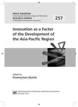 Innovation as a Factor of the Development of the Asia