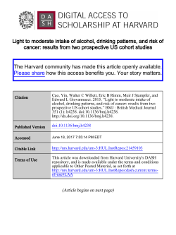 Light to moderate intake of alcohol, drinking patterns, and risk of
