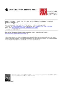 What Is Cinema in a Digital Age? Divergent Definitions from a