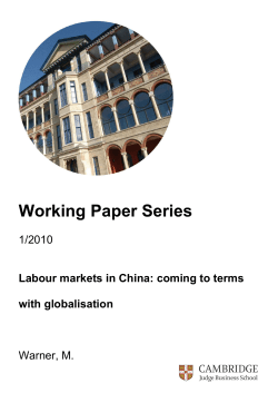 Labour markets in China: coming to terms with