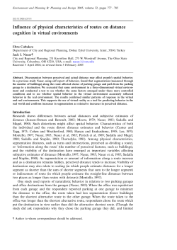Influence of physical characteristics of routes on distance cognition