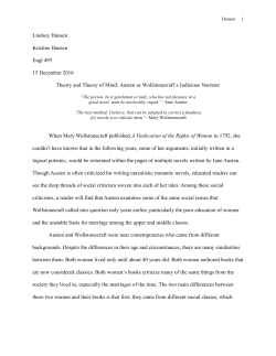 Theory and Theory of Mind: Austen as