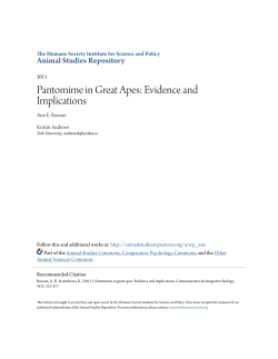 Pantomime in Great Apes: Evidence and Implications