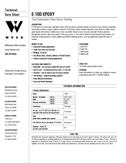 e-100 epoxy - Willamette Valley Company