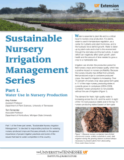 Sustainable nursery irrigation management series. Part I. Water use