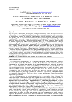 hydrate management strategies in subsea oil and gas flowlines at