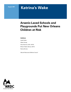 Katrina`s Wake: Arsenic-Laced Schools and Playgrounds Put New