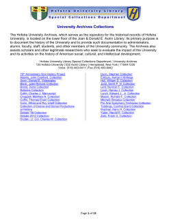 Hofstra University Archives Collections
