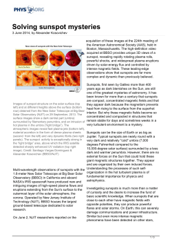 Solving sunspot mysteries