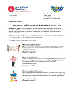 2015 Kidoozie Toy Fair Press Release