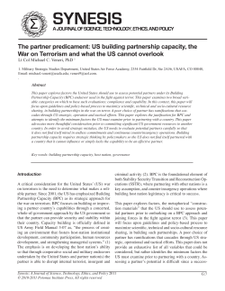 The partner predicament: US building partnership capacity, the War