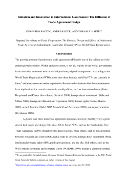 - Design of Trade Agreements