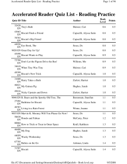 Accelerated Reader Quiz List - Reading Practice