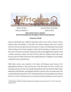 Italy and its former colonies: Recent developments through an